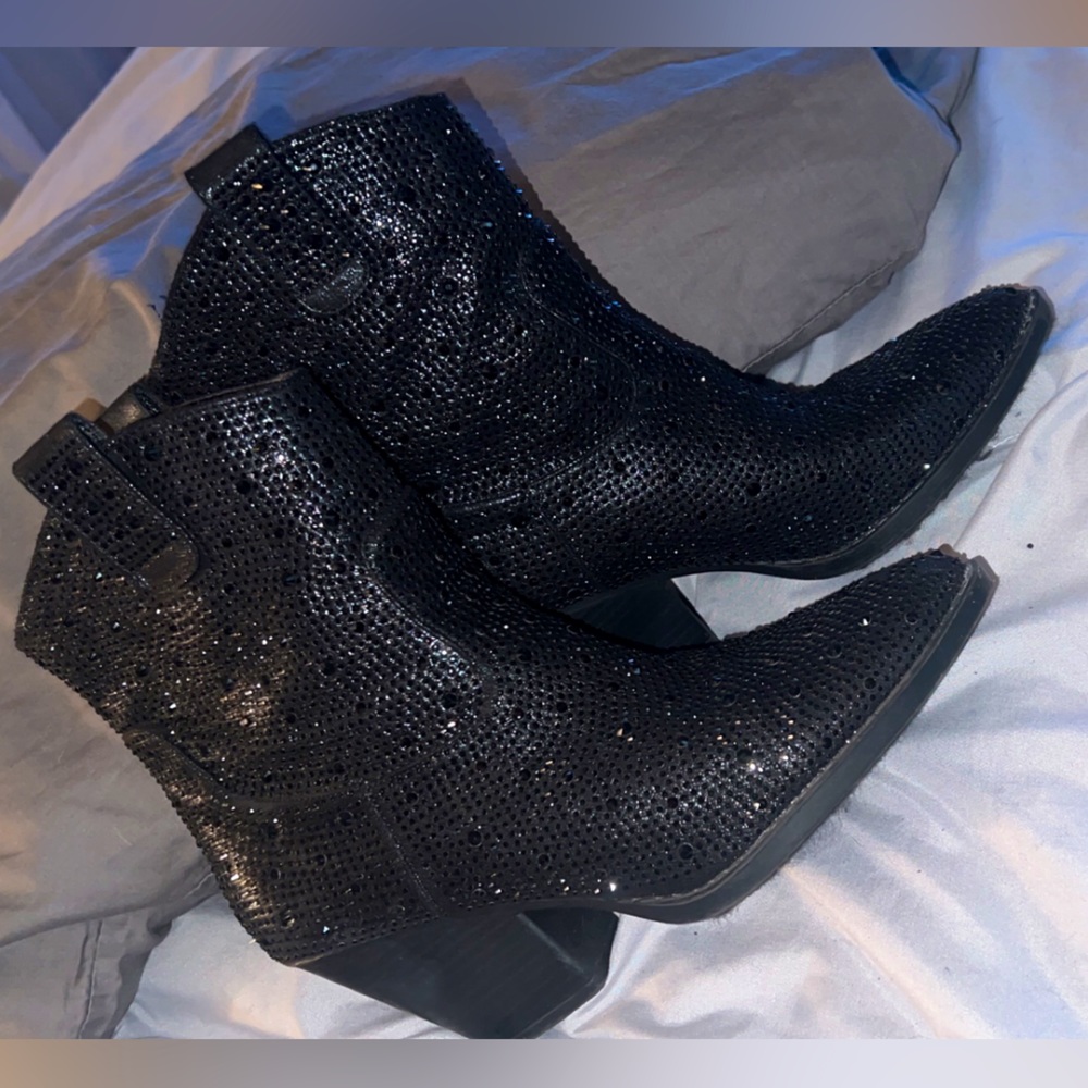 All Black Western Cowgirl Booties